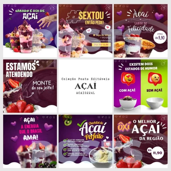 Ferramentas digitais para otimizar as redes sociais de negócios de açaí. Título: Ferramentas Digitais para Negócios de Açaí