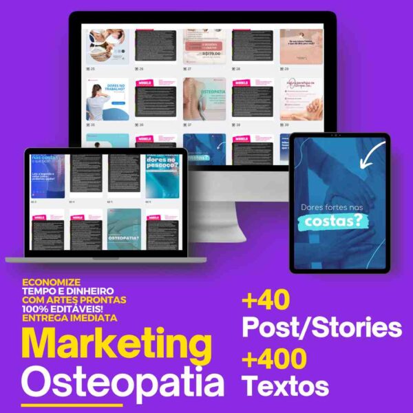 Solução completa de marketing para profissionais de osteopatia.