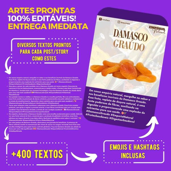 Post editável com design premium para empório natural, ideal para redes sociais.