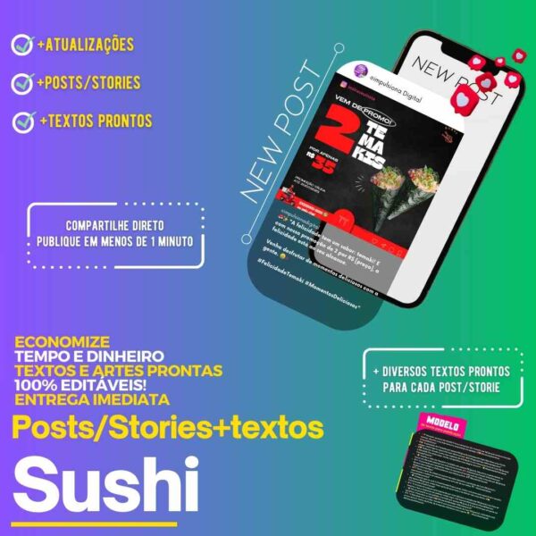 Post de desconto para sushi